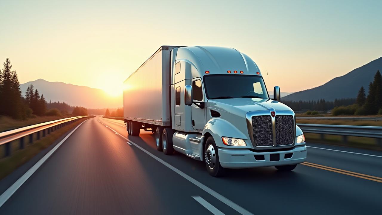 Modern logistics fleet in transit across Washington State