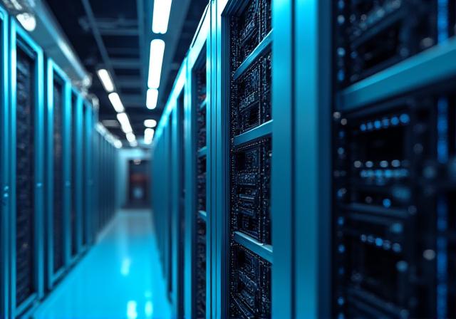 High-value data center server racks being unloaded