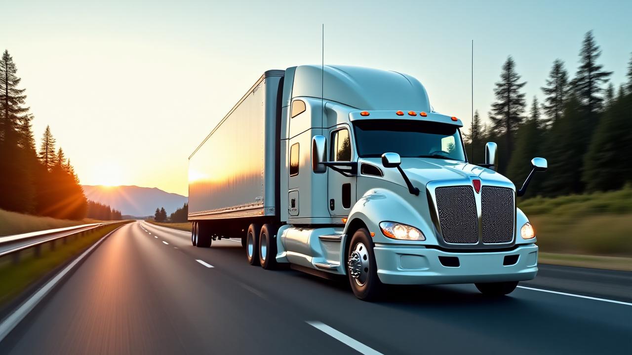 A clean, modern Kent Transportation truck trailer on a Pacific Northwest highway