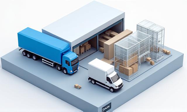 Integrated logistics flow: Trucking to Warehouse to Delivery
